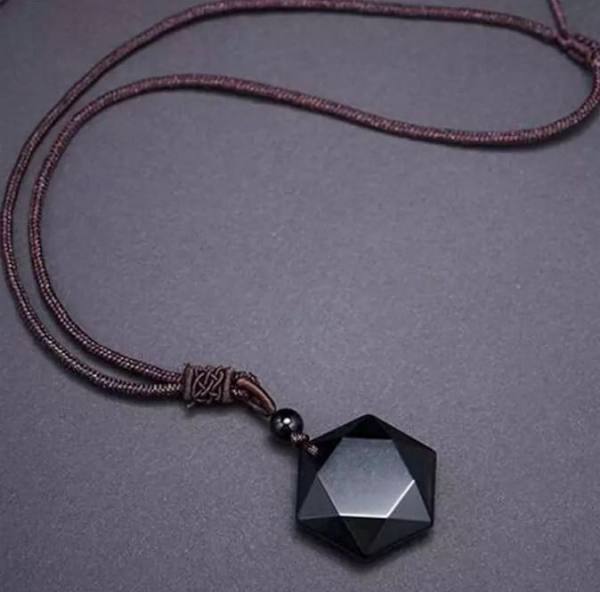 Ogrlica Obsidijanski kamen - Kamen Teme in Svetlobe 619