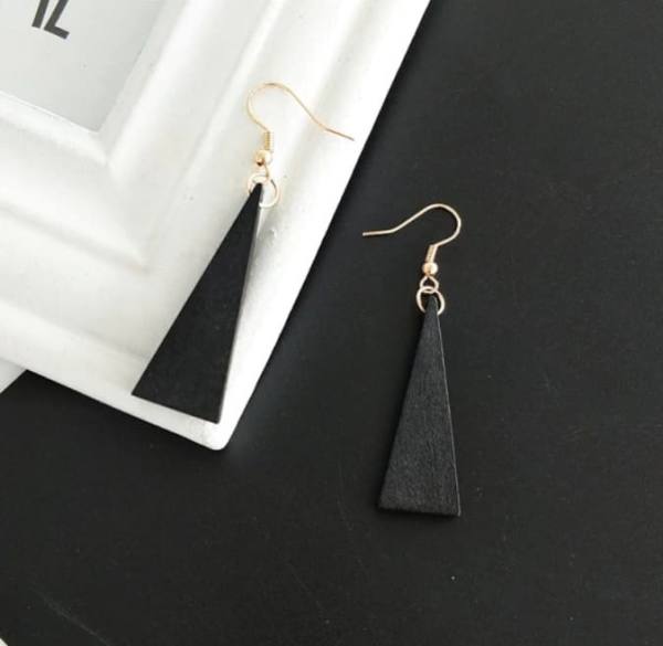 Uhani iz naravnega lesa - črna 713