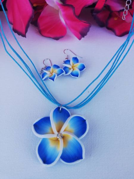 Komplet nakita iz polimerne mase - modra 483