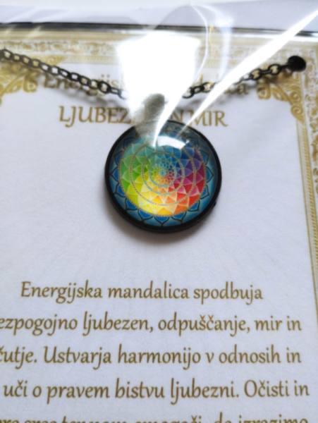 Ogrlica z energijsko mandalo za LJUBEZEN IN MIR 1672