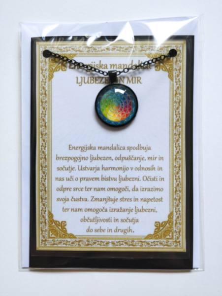 Ogrlica z energijsko mandalo za LJUBEZEN IN MIR 1673