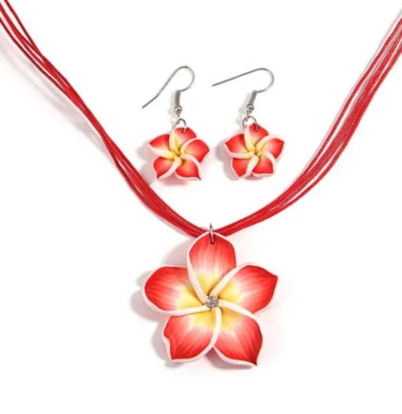 Komplet nakita iz polimerne mase - rdeča 1993