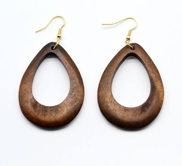 Uhani iz naravnega lesa oreh 1026