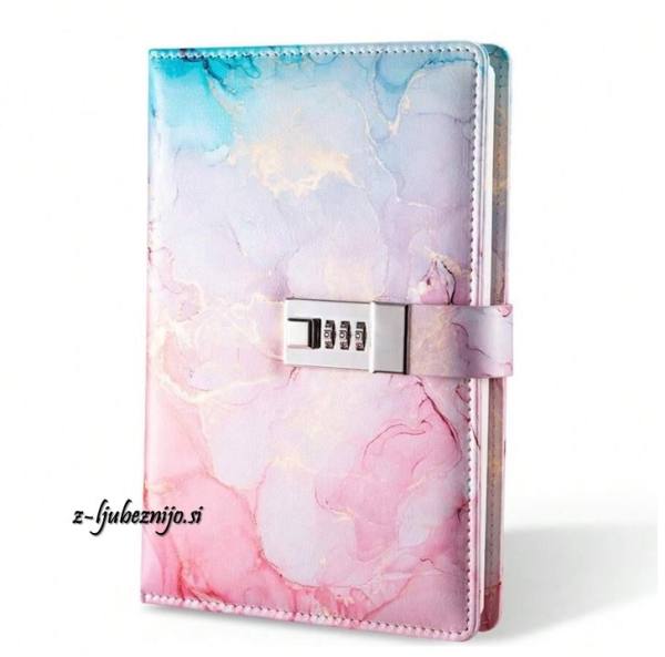 Dnevnik - rokovnik s kodiranim zaklepanjem - modro*roza❤️ 2930