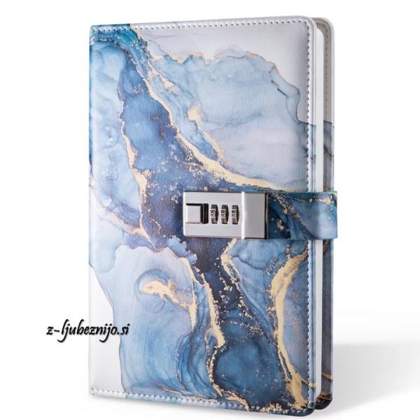 Dnevnik - rokovnik s kodiranim zaklepanjem - zlato*modra❤️ 2931