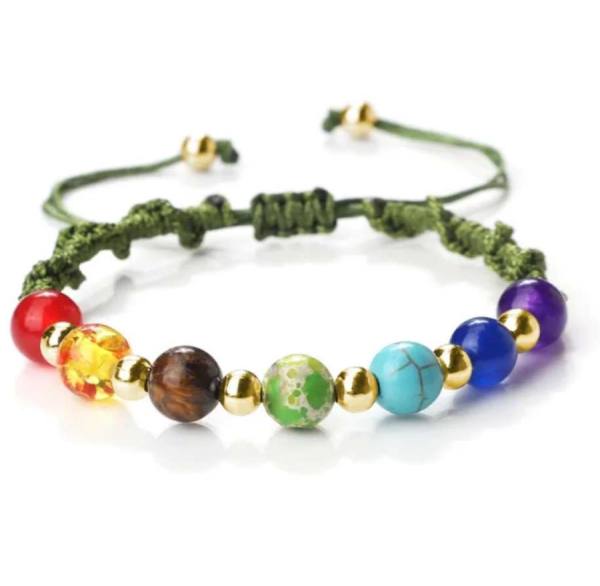 Čakra zapestnica iz naravnih kristalov - zelena 04 2011