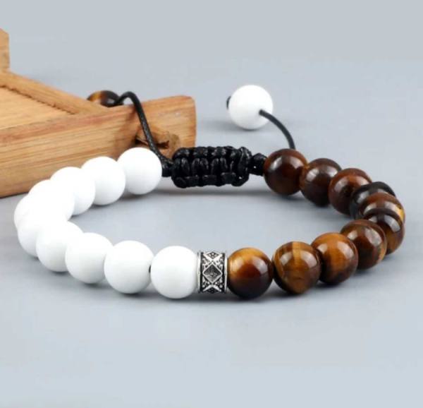 Zapestnica TIGROVO OKO (rjavo-bela) 2473