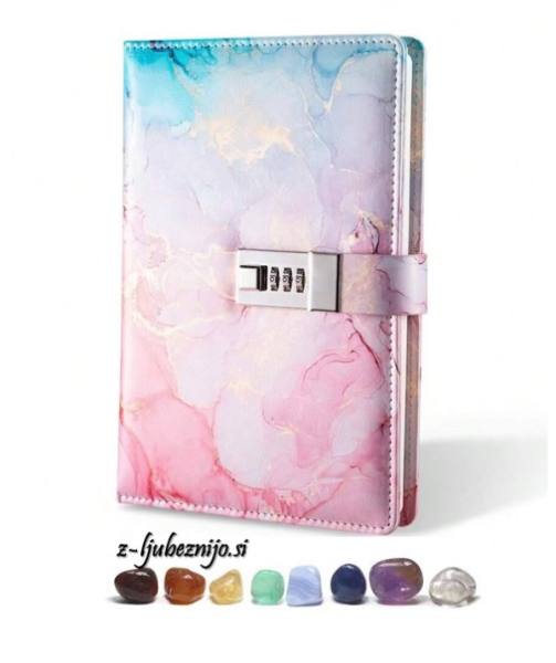 Dnevnik - rokovnik s kodiranim zaklepanjem - modro*roza❤️ 2934