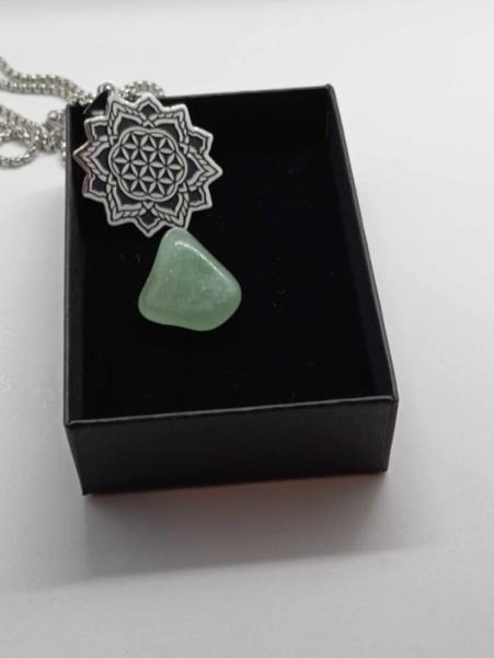 Ogrlica Amulet Roža življenja z  kristalom Aventurin  3051