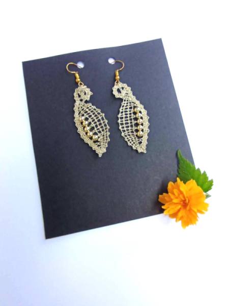 Uhani iz idrijske čipke - zlata3 3203