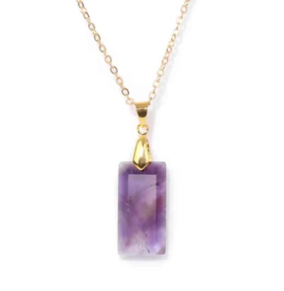 Verižica z obeskom ametist – kristalom miru in intuicije 4412