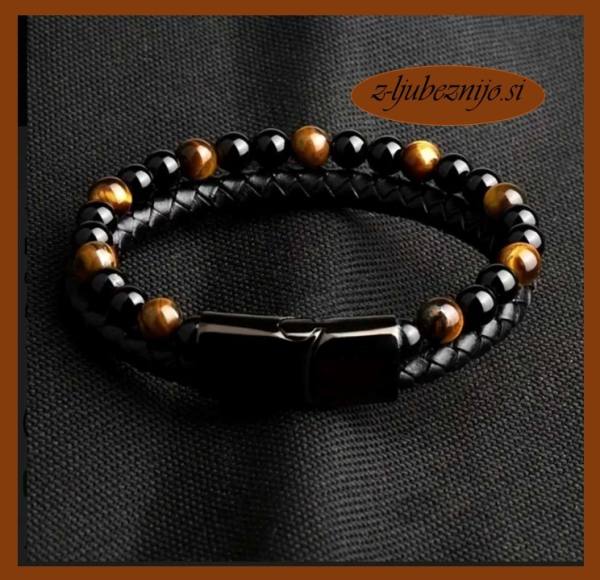 Moška zapestnica iz tigrovega očesa  4861