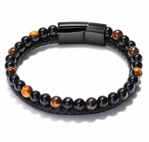 Moška zapestnica iz tigrovega očesa  4890