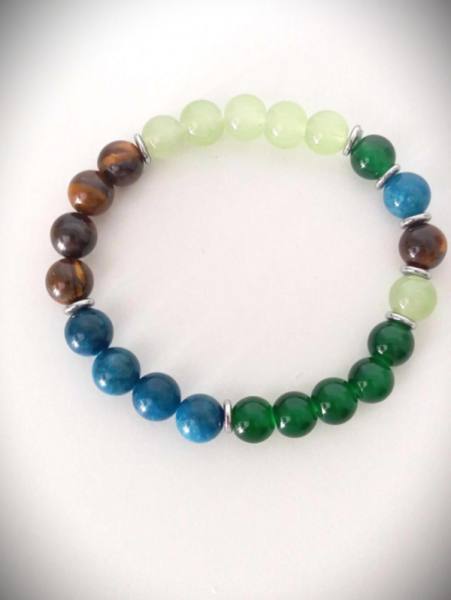 Zapestnica proti tesnobi ❤️Aventurin, ahat, tigrovo oko 4679