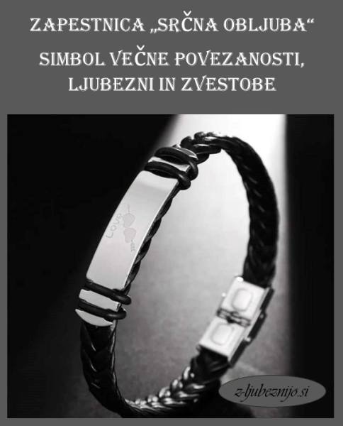 Zapestnica Srčna Obljuba – simbol večne povezanosti, ljubezni in zvestobe 4874