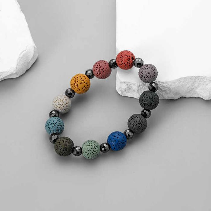 Zapestnica iz barvane lave in darilo (eterično olje) 5375