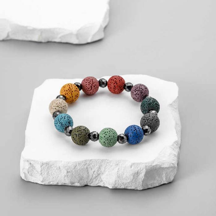 Zapestnica iz barvane lave in darilo (eterično olje) 5376