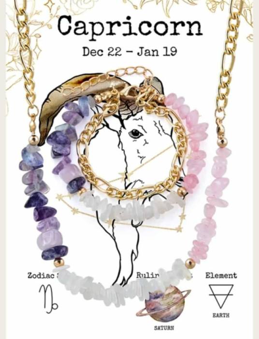 Energijski nakit iz kristalov za astrološko znamenje KOZOROG - Ogrlica in zapestnica 5746
