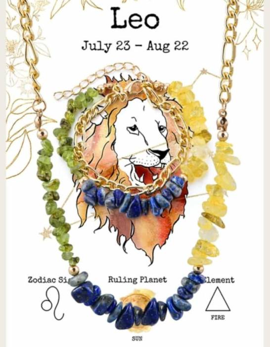 Energijski nakit iz kristalov za astrološko znamenje LEV - Ogrlica in zapestnica 5747