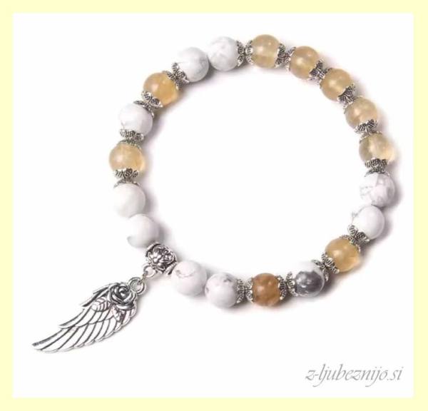 Angelska zapestnica Upanja – Citrin & Howlit 5029