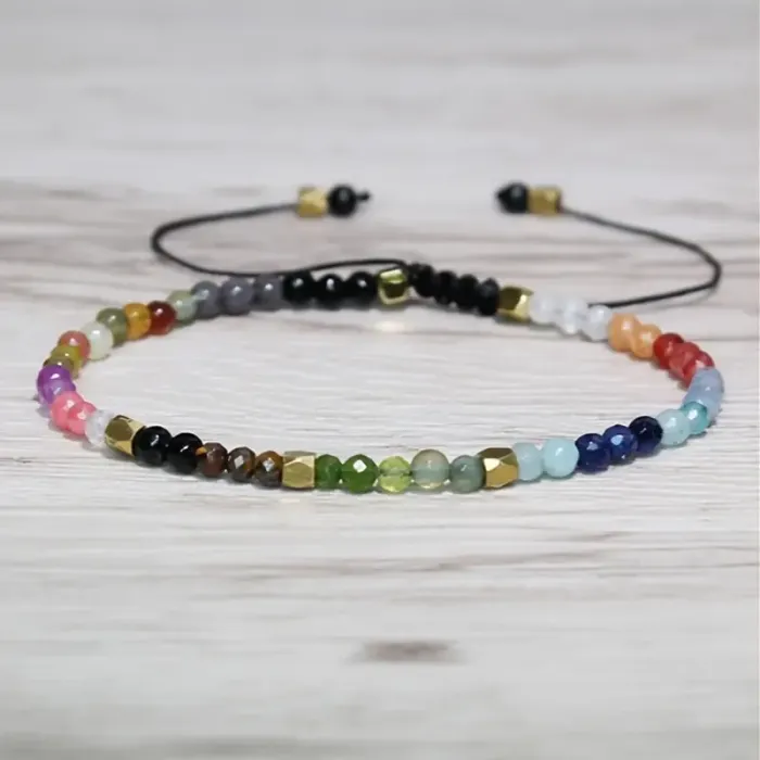 Zapestnica harmonije čaker – z naravnimi poldragimi kristali 5682