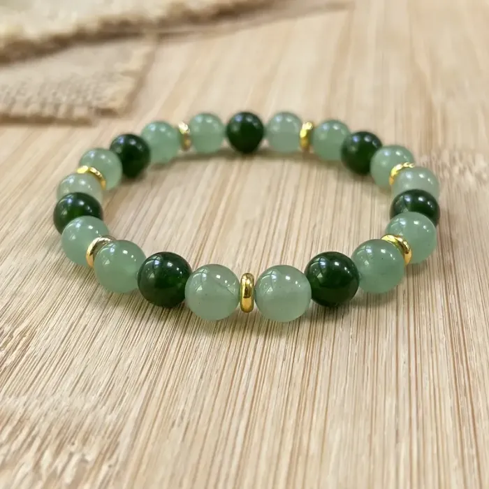 Zapestnica za Srečo in Privabljanje Obilja – Zeleni aventurin & nefrit 5670
