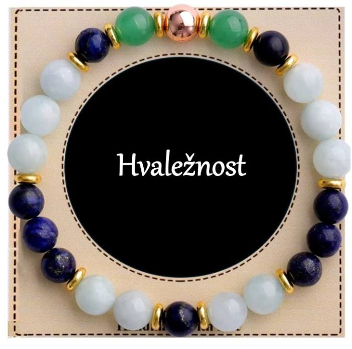 Zapestnica iz naravnih kristalov za HVALEŽNOST 5757