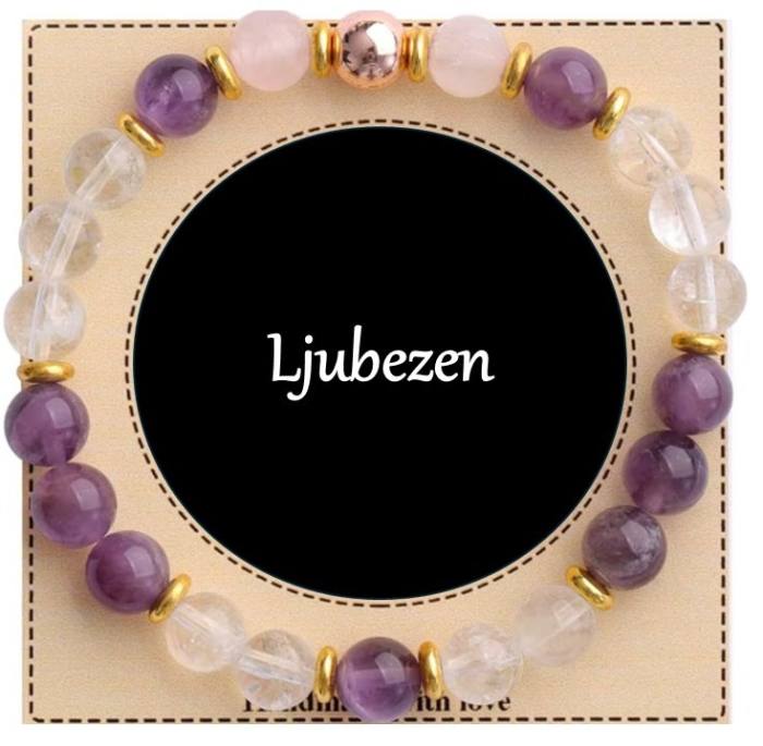 Zapestnica iz naravnih kristalov za LJUBEZEN 5758