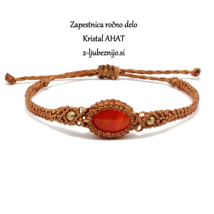 Ročno izdelana makrame zapestnica – kristal AHAT 5829