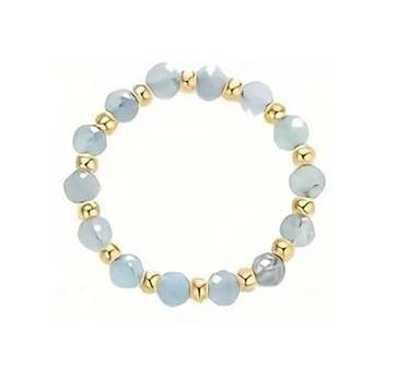 Energijski prstan iz naravnih kamnov - Angelit 5139