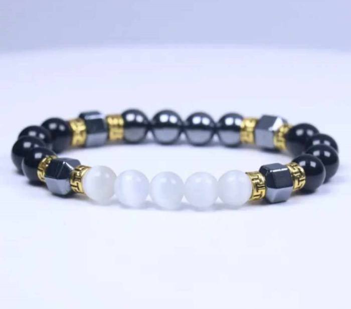 Energetska zapestnica - Belo mačje oko 5190