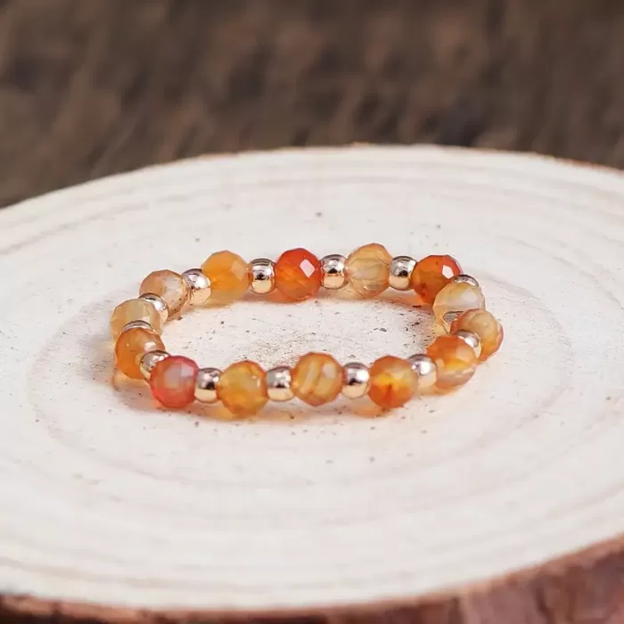 Energijski prstan iz naravnih kamnov - Karneol 5113