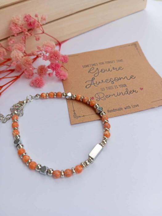 Zapestnica Oranžni Jaspis (Orange Jasper) – SREČA 5570