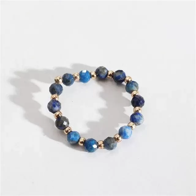 Energijski prstan iz naravnih kamnov - Lapis Lazuli 5118