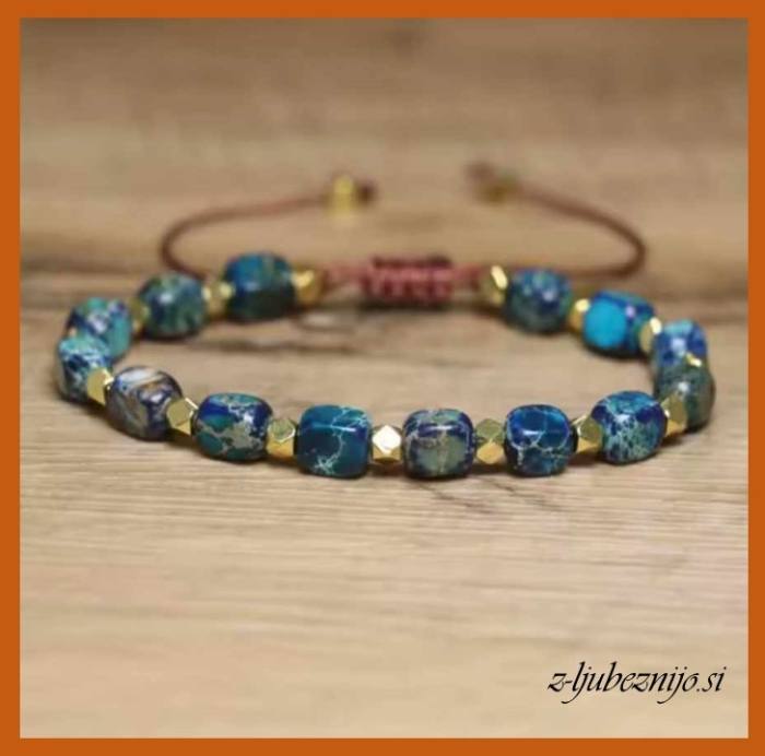 Zapestnica moder oceanski jaspis - Celjenje duševnih ran 5500