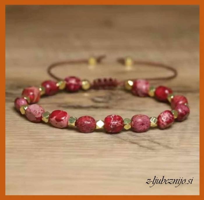 Zapestnica rdeč oceanski jaspis - Celjenje duševnih ran 5508