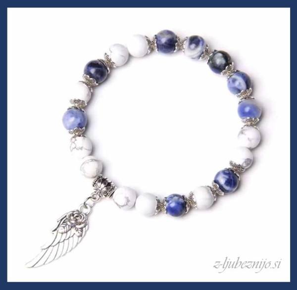 Angelska zapestnica Miru – Lapis Lazuli & Howlit 5045
