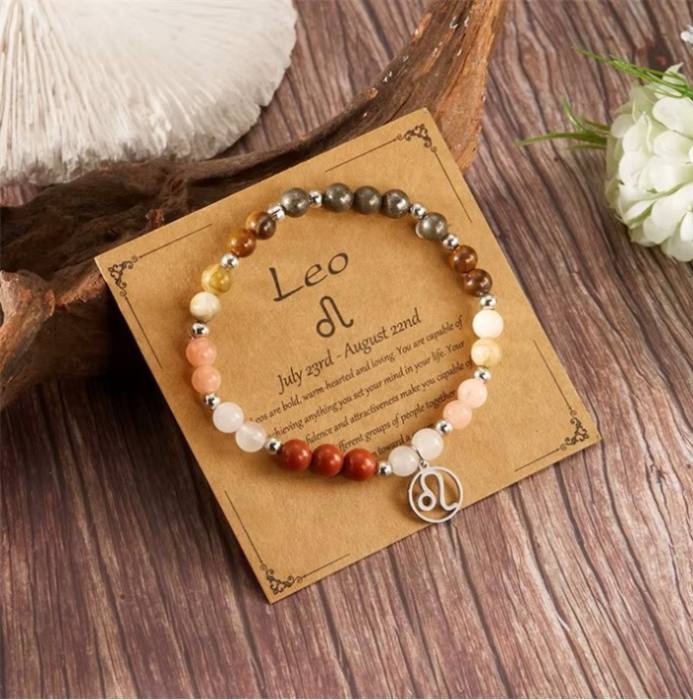 Zapestnica iz naravnih kristalov za astrološko znamenje LEV 5809