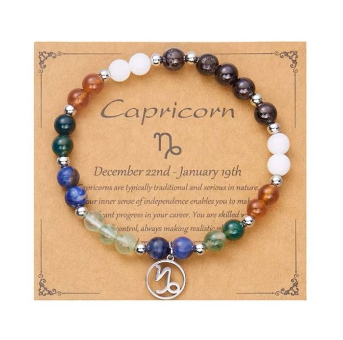 Zapestnica iz naravnih kristalov za astrološko znamenje KOZOROG 5780