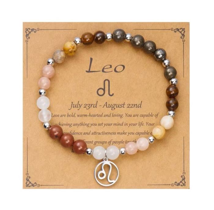 Zapestnica iz naravnih kristalov za astrološko znamenje LEV 5811