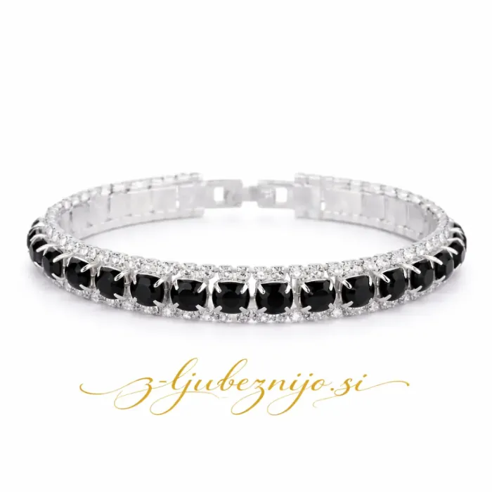 Zapestnica s cirkoniji – črna 6692