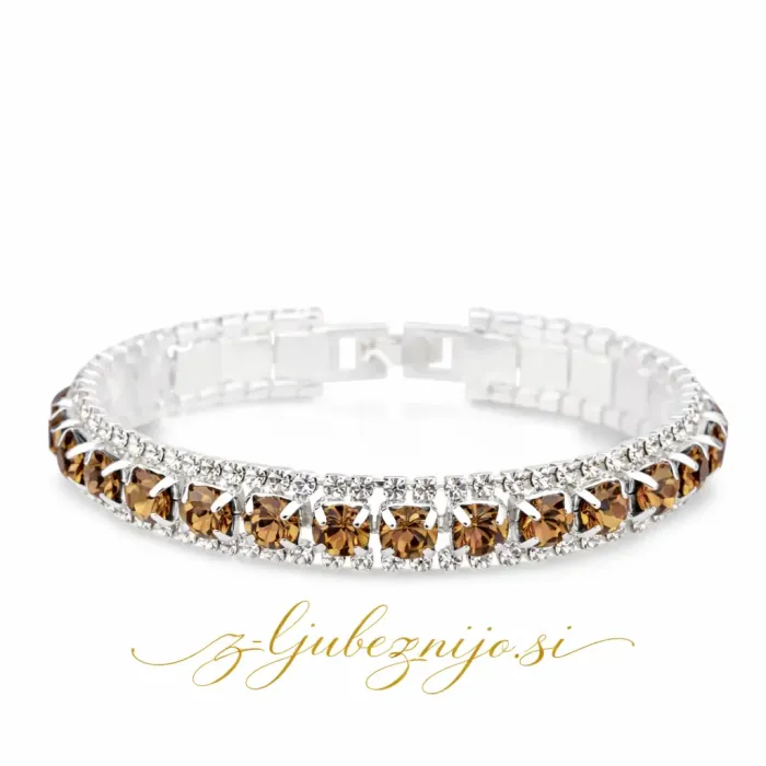 Zapestnica s cirkoniji – temno zlata 6688