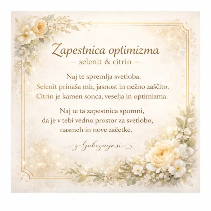 Zapestnica Svetlobe (naravni citrin in selenit) 6640