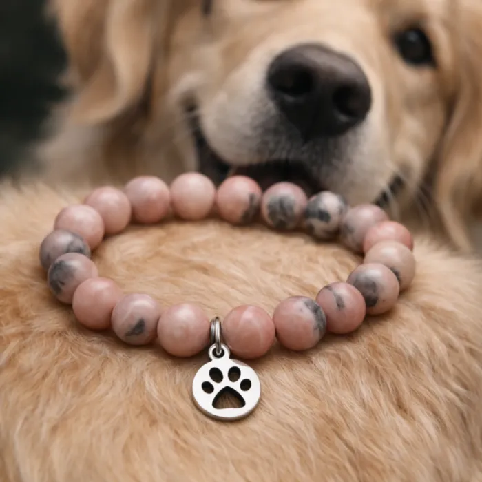 Zapestnica iz rodochrozita – simbol ljubezni in enakopravnosti do živali 6492